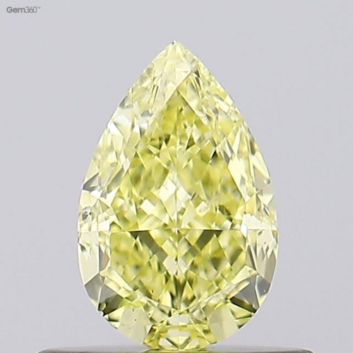 0.6 carat Fancy Intense Yellow-VS2 Natūralus Pear Deimantas (1)