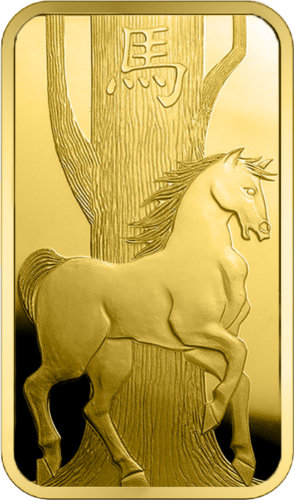 Year of the Horse 5 g Gold Bar Lunar PAMP (1)