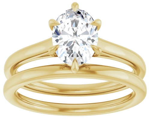 Sužadėtuvių Žiedas „Claw-Pong“ 14k yellow gold Oval 8mm x 6mm (8)