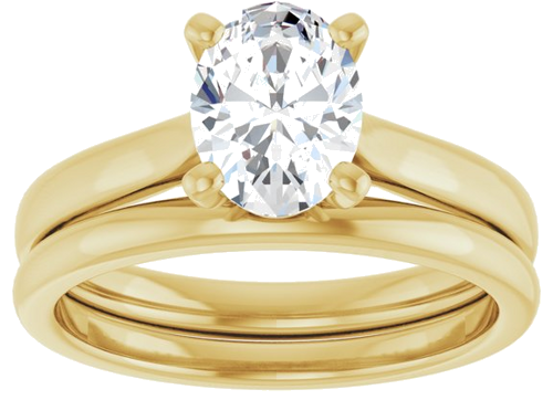 Sužadėtuvių Žiedas „Solitaire“ 417 Geltonojo Aukso Oval 8mm x 6mm (8)