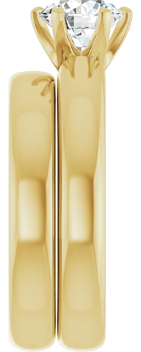 Sužadėtuvių Žiedas „Solitaire“ 585 Geltonojo Aukso Round 6.5mm (9)