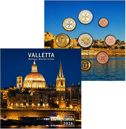 2026 Malta Valletta Fortress UNC Euro Coin Set (1)
