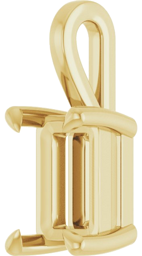 Pakabukas „Solitaire“ 14k yellow gold Emerald 6mm x 4mm (2)