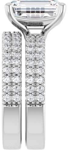 Sužadėtuvių Žiedas „Solitaire“ 14k white gold Emerald 10mm x 8mm (4)