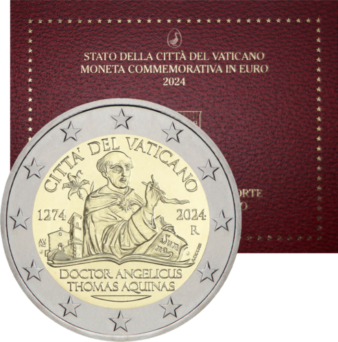 2024 Vatican Saint Thomas Aquinas 2 Euro BU Coin (1)