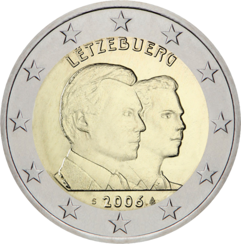 2006 г. Люксембург Монета от 2 евро Рожден ден херцог Гийом (1)