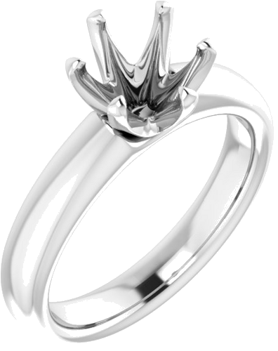 Platinum 7.4 mm Round Engagement Ring Mounting (1)