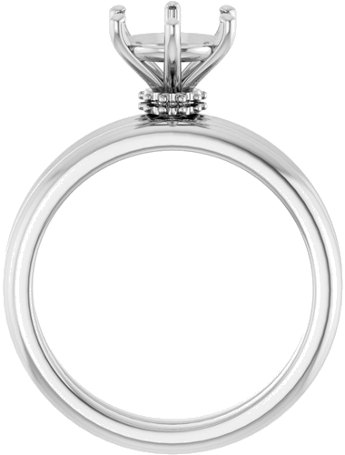 Sužadėtuvių Žiedas „Accented“ 14k white gold Round 7.4mm (5)
