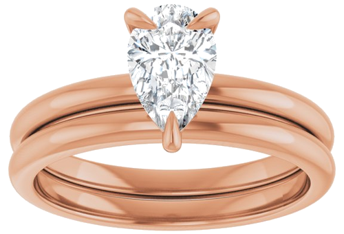 Sužadėtuvių Žiedas „Solitaire“ 14k rose gold Pear 8mm x 5mm (8)