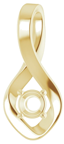 Pakabukas „Infinity-Inspired“ 585 Geltonojo Aukso Round 4.1mm (1)