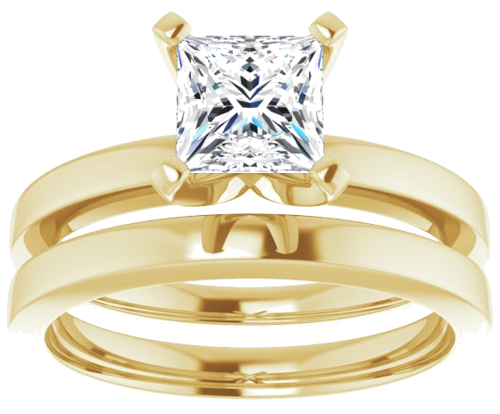 Sužadėtuvių Žiedas „Solitaire“ 10k yellow gold Square 5.5mm (8)