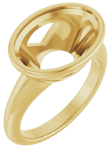 Sužadėtuvių Žiedas „Bezel-Set Solitaire“ 14k yellow gold Oval 14mm x 10mm (1)