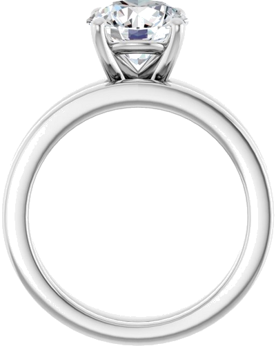 14K White 8.2 mm Round Solitaire Engagement Ring Mounting (7)