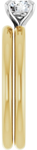 Sužadėtuvių Žiedas „Solitaire“ 14k yellow/white gold Round 5.2mm (9)