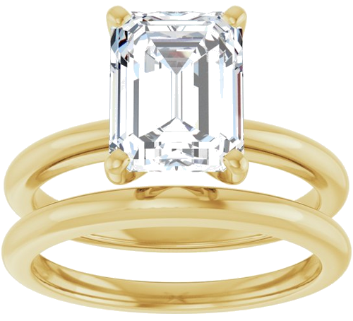 Sužadėtuvių Žiedas „Solitaire“ 585 Geltonojo Aukso Emerald 9mm x 7mm (8)