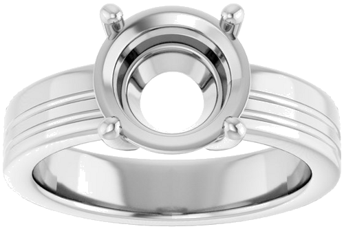 Sužadėtuvių Žiedas „Solitaire“ 18k white gold Round 9mm (3)