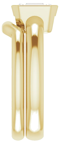 Sužadėtuvių Žiedas „Bezel-Set Solitaire“ 585 Geltonojo Aukso Emerald 7mm x 5mm (9)