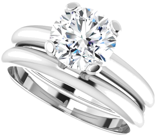 14K White 7.4 mm Round Solitaire Engagement Ring Mounting (7)