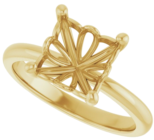 Sužadėtuvių Žiedas 14k yellow gold Asscher 8mm (5)
