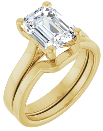Sužadėtuvių Žiedas 14k yellow gold Emerald 9mm x 7mm (6)