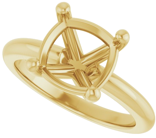 Sužadėtuvių Žiedas 14k yellow gold Cushion 9mm (5)