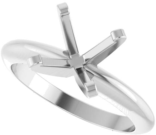 Sužadėtuvių Žiedas „Solitaire“ 585 Baltojo Aukso Round 8mm (5)