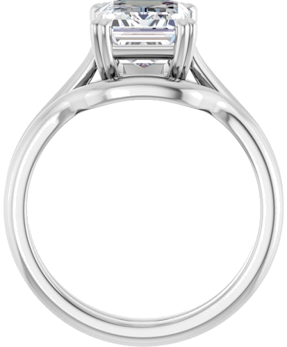 14K White 9x7 mm Emerald Solitaire Engagement Ring Mounting (7)