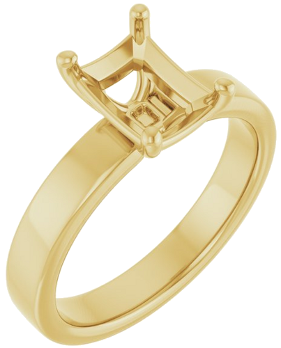Sužadėtuvių Žiedas „Solitaire“ 18k yellow gold Emerald 8mm x 6mm (1)
