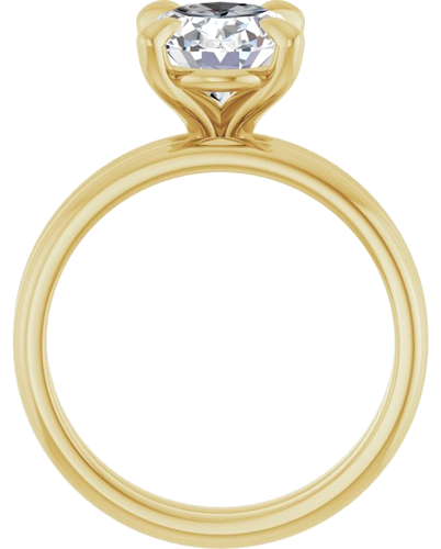 Sužadėtuvių Žiedas „Solitaire“ 585 Geltonojo Aukso Oval 10mm x 8mm (7)