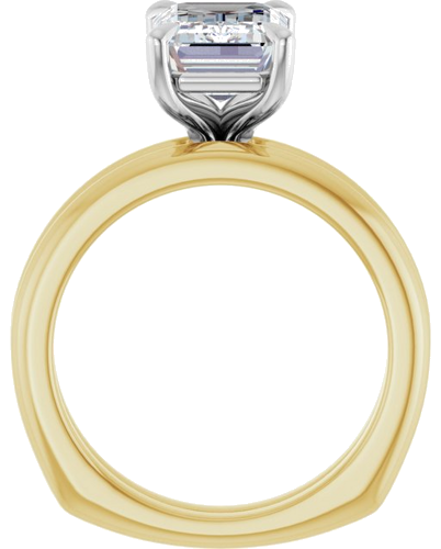 Sužadėtuvių Žiedas „Claw-Prong Euro Shank“ 14k yellow/white gold Emerald 10mm x 7mm (7)