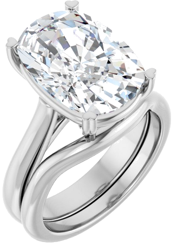 Sužadėtuvių Žiedas „Hearts on Top™“ 14k white gold Elongated Cushion 14mm x 10mm (6)