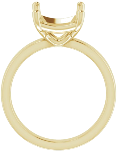 14K Yellow 11x9 mm Emerald Solitaire Engagement Ring Mounting (2)