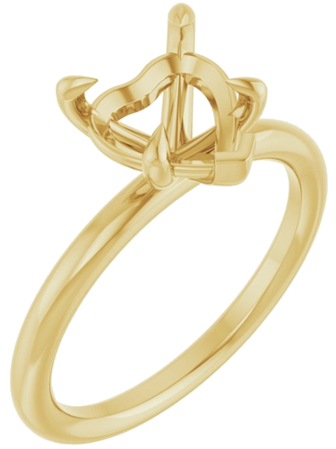 Sužadėtuvių Žiedas „Claw-Prong Solitaire“ 10k yellow gold Heart 8mm (1)