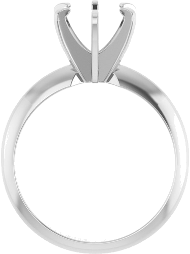 14K White 7.4 mm Round Engagement Ring Mounting (2)