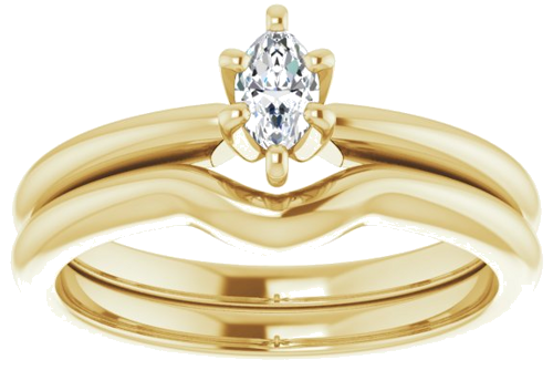 Sužadėtuvių Žiedas „Solitaire“ 10k yellow gold Marquise 5mm x 3mm (8)