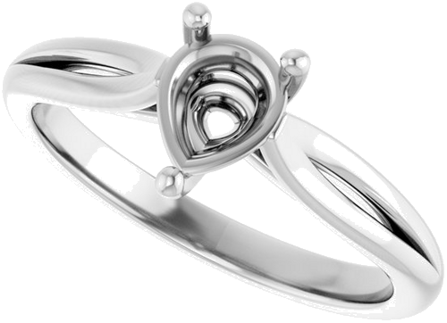 Sužadėtuvių Žiedas „Solitaire“ 14k white gold Pear 7mm x 5mm (5)