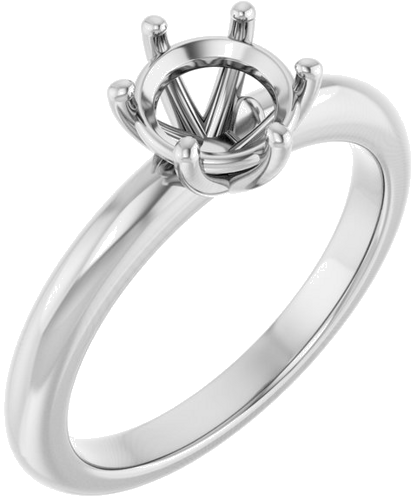 Sužadėtuvių Žiedas 14k white gold Round 6.5mm (1)