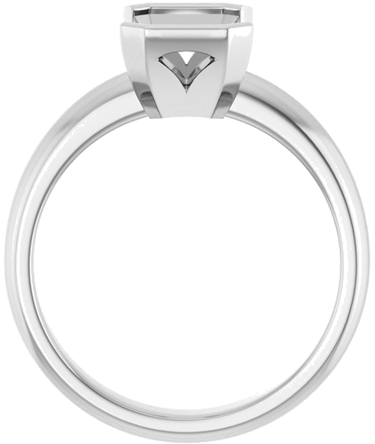 Sužadėtuvių Žiedas „Bezel-Set Solitaire“ 14k white gold Emerald 8mm x 6mm (2)