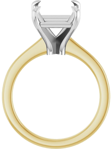 Sužadėtuvių Žiedas „Claw-Prong“ 14k yellow/white gold Emerald 11mm x 9mm (2)