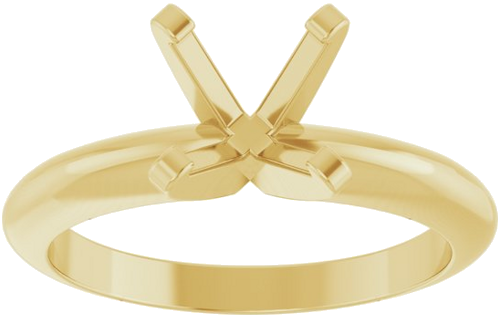 14K Yellow 7 mm Round Solitaire Engagement Ring Mounting (3)
