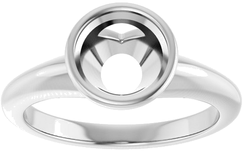 Sužadėtuvių Žiedas „Bezel-Set Solitaire“ 14k white gold Round 7.4mm (3)