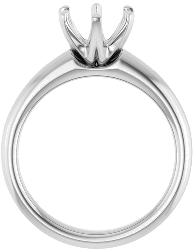 14K White 8 mm Round Engagement Ring Mounting (2)