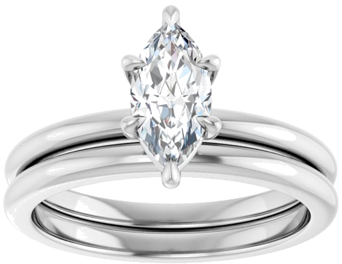 Sužadėtuvių Žiedas „Claw-Prong“ 14k white gold Marquise 9mm x 4.5mm (8)