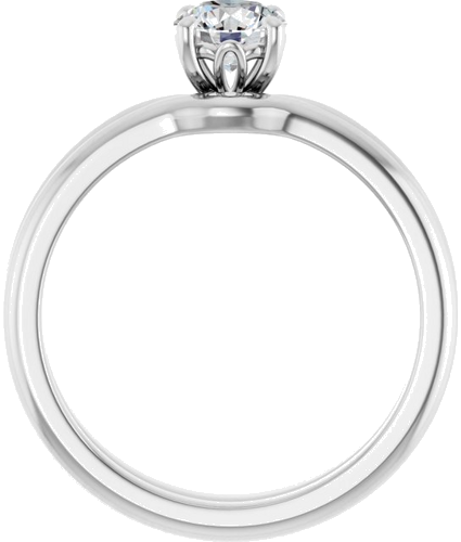 Sužadėtuvių Žiedas 14k white gold Round 5.2mm (7)
