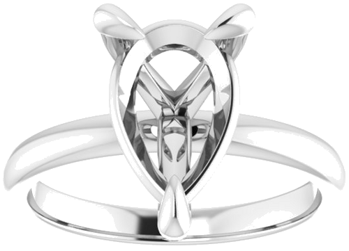 Sužadėtuvių Žiedas „Solitaire“ 585 Baltojo Aukso Pear Shape 12mm x 8mm (3)