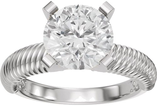 Sužadėtuvių Žiedas „Solitaire Rope“ 14k white gold Round 6.5mm (3)