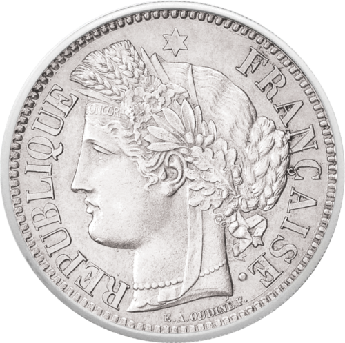 2 Frankai Ceres (1870-1895) Prancūzija sidabrinė moneta (1)