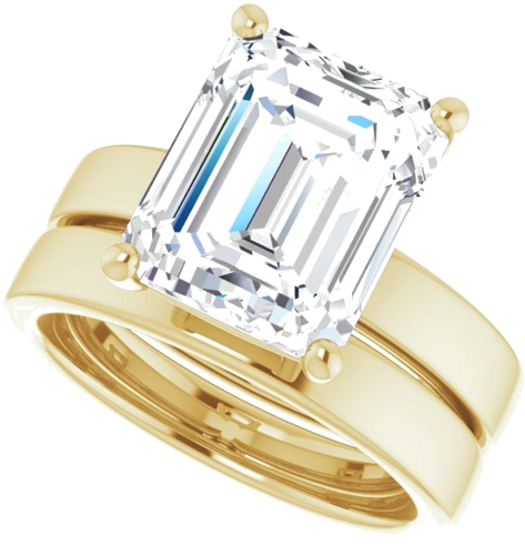 Sužadėtuvių Žiedas „Solitaire“ 585 Geltonojo Aukso Emerald 11mm x 9mm (10)