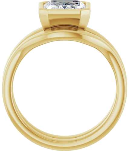 Sužadėtuvių Žiedas „Bezel-Set Solitaire“ 10k yellow gold Emerald 9mm x 7mm (7)