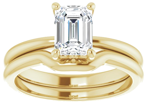 14K Yellow 7x5 mm Emerald Solitaire Engagement Ring Mounting (8)